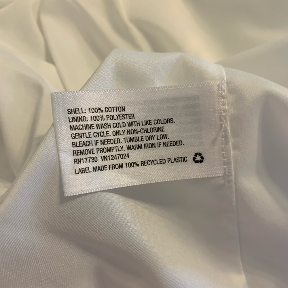 A New Day White Button Down Dress with Belt Size 8 - Picture 5 of 9